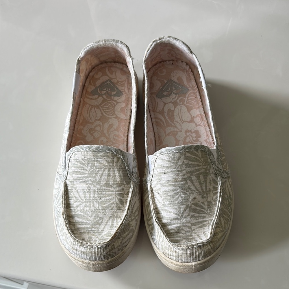 Roxy Cream Flats Slip-On Loafers